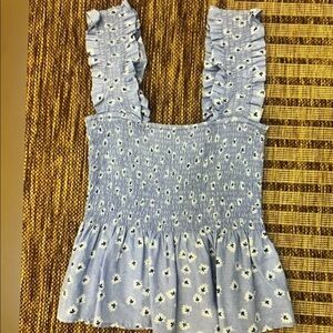 GANNI Floral Blue Dress